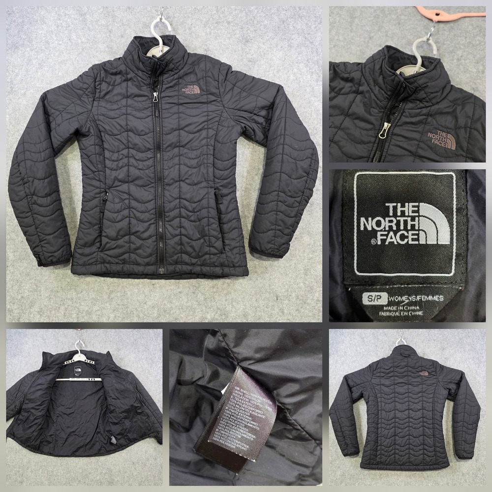 The North Face Jacket Womens Small Black Quilted Full Zip Insulated Lightweight